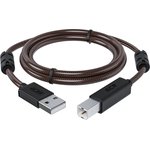 GCR-50603, GCR Кабель PROF 2.0m USB 2.0, AM/BM, черно-прозрачный ...