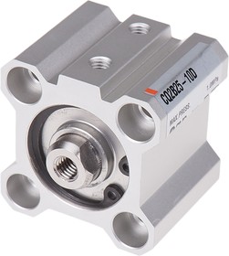 Фото 1/2 CQ2B25-10D, Pneumatic Compact Cylinder - 25mm Bore, 10mm Stroke, CQ2 Series, Double Acting