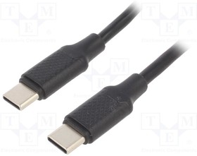 CC-USB2-CMCM100-1.5M, Кабель; USB 2.0; вилка USB C,с обеих сторон; 1,5м; черный; 100Вт
