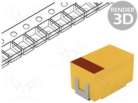 TCJE107M025R0080, Танталовый полимерный конденсатор, 100 мкФ, 25 В, Серия TCJ, ± 20%, E, 0.08 Ом