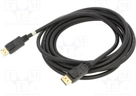64865, Cable; DisplayPort 2.1; DisplayPort plug,both sides; 5m; black