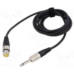 TK223, Audio Cable, Mono, 6.35 mm Jack Plug - XLR 3-Pin Socket, 3m