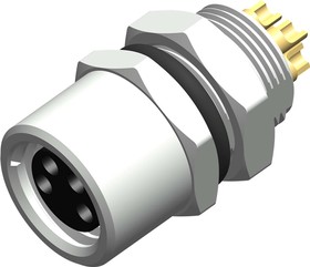 Circular Connector, 4 Contacts, Panel Mount, M8 Connector, Socket, Female, IP67