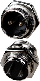 1-562-2, разъем MIC 2pin "штекер" металл на корпус