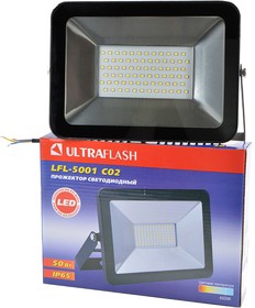 ULTRAFLASH LFL-5001 C02 светодиодный, 50Вт, 6500К, IP65 черный, Прожектор