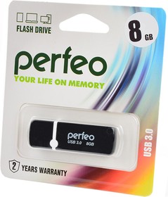PERFEO PF-C08B008 USB 3.0 8GB черный BL1, Носитель информации
