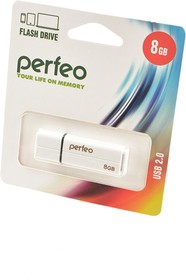 PERFEO PF-C01G2W008 USB 8GB белый BL1, Носитель информации