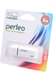 PERFEO PF-C01G2W004 USB 4GB белый BL1, Носитель информации