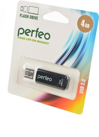 PERFEO PF-C13B004 USB 4GB черный BL1, Носитель информации
