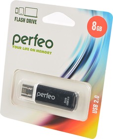 PERFEO PF-C13B008 USB 8GB черный BL1, Носитель информации