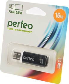 PERFEO PF-C13B016 USB 16GB черный BL1, Носитель информации