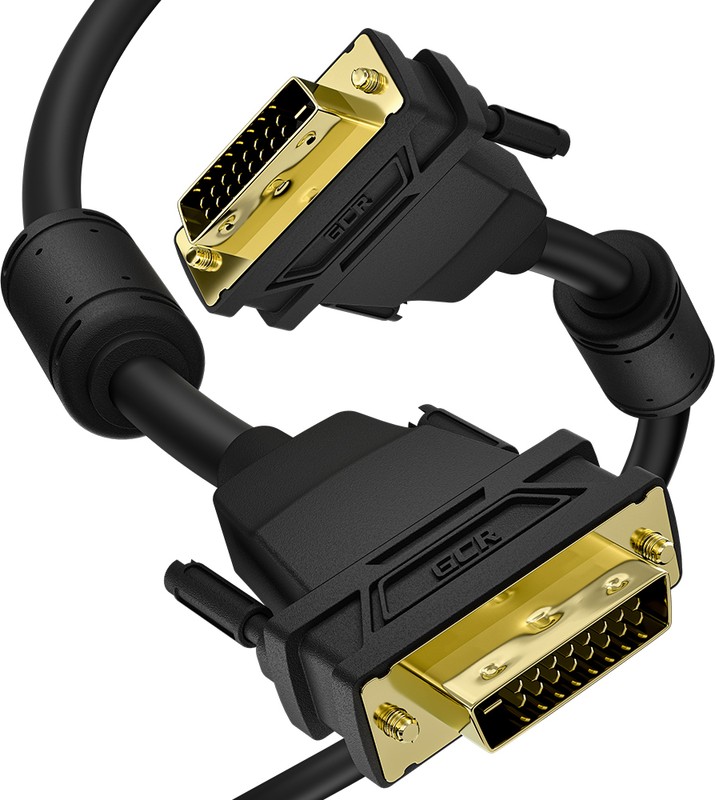 Кабель DVI DVI-D (m) - DVI-D (m), GOLD , ферритовый фильтр , 3м, черный