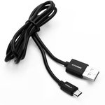 Кабель USB Micro USB 2А 1м зарядка + передача данных черн. (пакет) ERGOLUX 15088