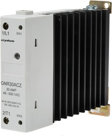 Фото 1/3 GNR30ACZ, Solid State Relay - Contactor Configuration - 180-260 VAC Control Voltage Range - 30 A Maximum Load Current - 48- ...