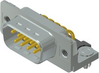 163A17529X, 9 Way Right Angle Through Hole D-sub Connector Plug, 2.74mm Pitch, with Threaded Insert