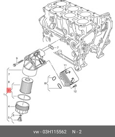 Фото 1/8 Фильтр масляный VAG 03H 115 562