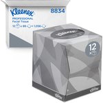 8834, KLEENEX White Facial Tissues, Box of 88