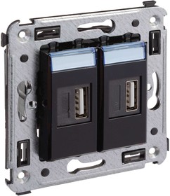 Фото 1/10 Устройство зарядное USB СП Avanti "Черный квадрат" DKC 4402543