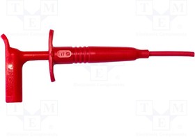 BU-20432-2, Щуп-зажим; типа крючок; 1А; красный; Контакты: сталь; 1кВ; 140мм