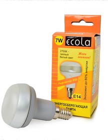 Фото 1/2 ECOLA G4SW07ECG Reflector R50 7Вт 2700K E14 85х50 BL1, Лампа