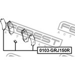 0103-GRJ150R, Комплект монтажный тормозных колодок