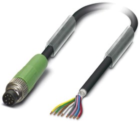 1404140, Male 8 way M8 to Sensor Actuator Cable, 3m