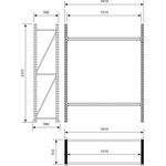 Каркас стеллажа л50 2000x500x1500 мм, 2 яруса (без полок) X9359778