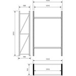 Каркас стеллажа л50 2000x500x1200 мм, 2 яруса (без полок) X9139407