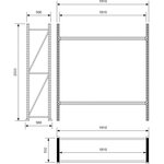 Каркас стеллажа л50 2000x500x1800 мм, 2 яруса (без полок) X9537490