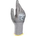 610 10, KRYTECH 610 Grey HPPE Cut Resistant Work Gloves, Size 10, Large, Polyurethane Coating