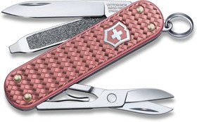 Фото 1/10 0.6221.405G, Нож-брелок Victorinox Classic SD Precious Alox, 58 мм, 5 функций, "Gentle Rose" (подар. упаковка)