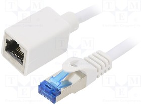 CQX051S, Удлинитель RJ45; S/FTP; 6a; Cu; LSZH; белый; 2м; 26AWG