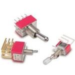 2M1-DP1-T1-B1-M1QE, Toggle Switches 2-pole, ON - None - ON, 5A/2A 125VAC or 28VDC/250VAC not HP rated, Non-Illuminated, Sealed Round Bat Mi