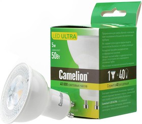 Camelion LED5-GU10/830/GU10 5Вт 3000K BL1, Лампа светодиодная