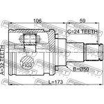 0111-CDT220LH, Шрус внутренний левый 32X50X24