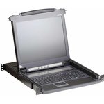 CL1000MR, 17" LCD monitor with keyboard, slide out, 1U, RAL 7021