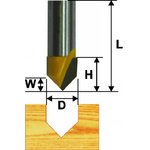 Фреза паз, галтельная ф6,35мм V-обр 90 хв, 8мм 46094