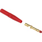 22.2260-22 22.1025, Red Male Banana Plug, 4 mm Connector, Solder Termination ...