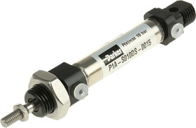 Фото 1/2 P1A-S010DS-0015, Pneumatic Piston Rod Cylinder - 10mm Bore, 15mm Stroke, P1A Series, Double Acting