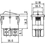 R19-20WWBT-G, переключатель клавишный 2xON-OFF 250В 6А белый (аналог B100R-W SWR45)