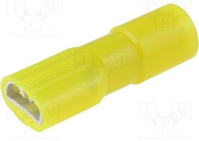 Фото 1/2 TMDN 630855-FA-YCL, Наконечник: плоский; 6,3мм; 0,8мм; "мама"; 5,5мм2; обжим; на провод