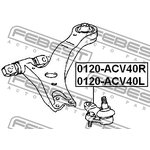 0120-ACV40R, 0120ACV40R_опора шаровая правая!\ Toyota Camry 2.0 16V/2.4 16V/3.5 ...