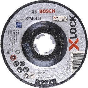 Фото 1/3 2608619259, Круг отрезной 125х6.0x22.2 мм для металла X-LOCK Expert for Metal BOSCH (прямой, подходит для всех т