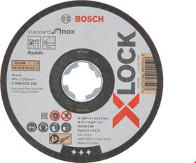 2608619267, X-LOCK Cutting Disc, 125mm x 1mm Thick, 10 in pack
