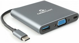 Фото 1/4 Адаптер интерфейсов, USB-CM 6-в-1 (3xAM USB3.1, HDMI, VGA, кардридер, AUX), коробка, A-CM-COMBO6-01