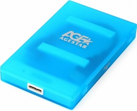 Внешний корпус USB 3.0 2.5" SATAIII HDD/SSD, USB 3.0, пластик, синий, 3UBCP1-6G (BLUE)