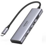 Разветвитель USB Ugreen CM511 (60383) USB-C. серый космос