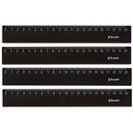 Линейка 20см Комус 4 шт/уп черная