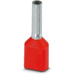 Insulated twin wire end ferrule, 1.0 mm², 15 mm/8 mm long, red, 3200810