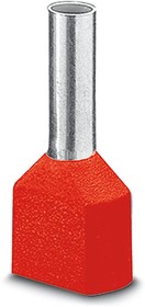 Фото 1/4 Кабельный наконечник AI-TWIN 2X 10 - 14 RD изолированный, двойной, сечение 10mm2, длина 14mm, красный (упак. 100шт.)